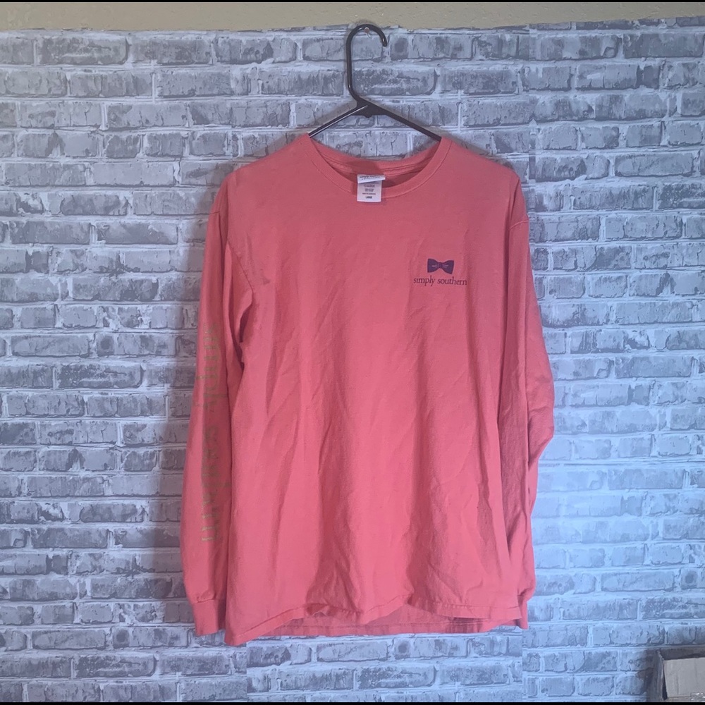 SIMPLY SOUTHERN SHIRT SZ LARGE salmon color